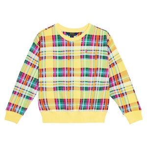 Polo Ralph Lauren yellow checkered plaid crewneck pullover (4/4T)